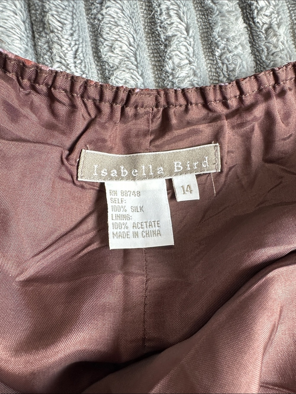 Vintage silk Bohemian Pink Brown Printed Maxi Skirt - Picture 3 of 6